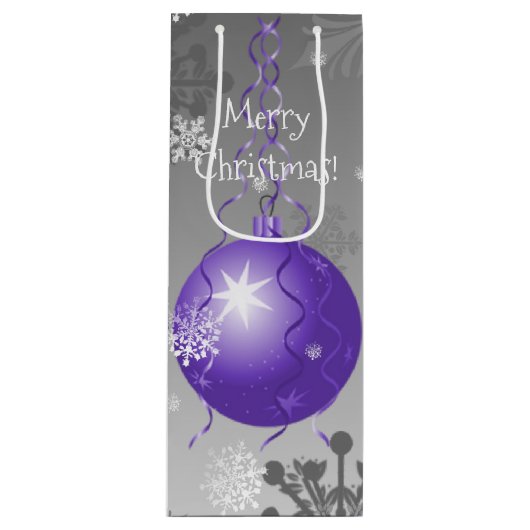 パープルクリファンシースマスオーナメント抱き枕 ワインギフトバッグ (正面)