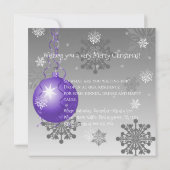 パープルクリファンシースマスオーナメント招待状 招待状 (裏面)