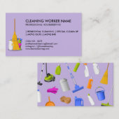 パープルクリーニングサービスハウスキーパー清掃員 名刺 (正面/裏面)