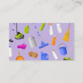 パープルクリーニングサービスハウスキーパー清掃員 名刺 (裏面)