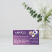 パープルクリーニングサービス名刺 名刺 (スタンド正面)