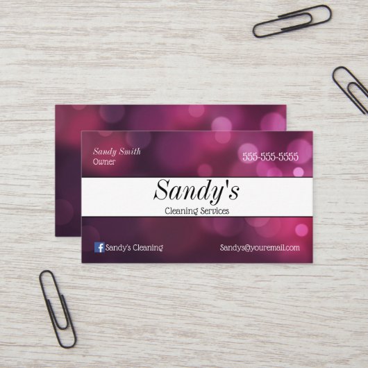 パープルクリーニングサービス 名刺 (正面/裏面インサイチュ)