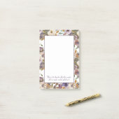 パープルクリームアイボリーフローラキリスト教聖書聖句 ポストイット (デスク上)