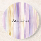 パープルクリームアイリスストライプス コースター (正面)