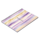 パープルクリームアイリスストライプス ノートブック (左側)