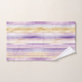 パープルクリームアイリスストライプズ バスタオルセット (ハンドタオル)