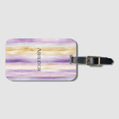 パープルクリームアイリスストライプズ ラゲッジタグ (正面横)