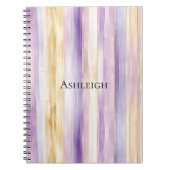パープルクリームアイリスストライプ ノートブック (正面)