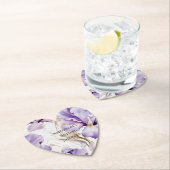 パープルクリームアイリスフラワーブライダルシャワー ペーパーコースター (インサイチュ)