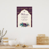 パープルクリームアナンド結婚カラジのウェルカムサイン ポスター (キッチン)