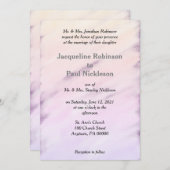 パープルクリームヴィンテージフローラ水結婚色 招待状 (正面/裏面)