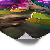 パープルクルクマフラワーアートプリントポスター ポスター (角)