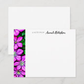 パープルクレマチスパインタリーフラットノートカード ノートカード (正面/裏面)