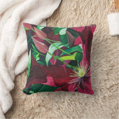 パープルクレマチスフラワースクエア クッション (ブランケット)