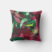 パープルクレマチスフラワースクエア クッション (正面)