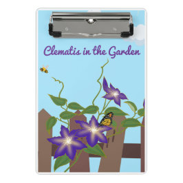 パープルクレマティスつる植物インザガーデン ミニクリップボード