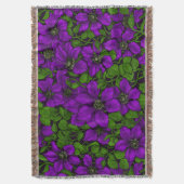 パープルクレマティスつる植物 スローブランケット (正面縦)