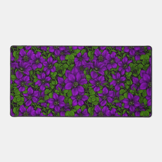 パープルクレマティスつる植物 デスクマット (正面)