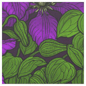 パープルクレマティスつる植物 ファブリック (クローズアップ)