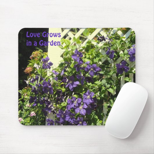 パープルクレマティスガーデンことわざ マウスパッド (マウス)