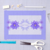 パープルクレマティスハッピー大事な行事ギフトティッシュペーパー 薄葉紙 (クラフト)