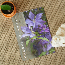 パープルクレマティスフローラ誕生日 カード