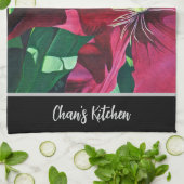 パープルクレマティスフローラ キッチンタオル (折り畳み)