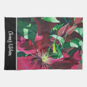 パープルクレマティスフローラ キッチンタオル (横)