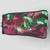 パープルクレマティスフローラ ゴルフヘッドカバー (正面)