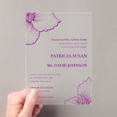 パープルクレマ描ティスフローララクラシックイン結婚ズ アクリル招待状 (インサイチュ (ポータブル))