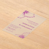 パープルクレマ描ティスフローララクラシックイン結婚ズ アクリル招待状 (レイダウン)
