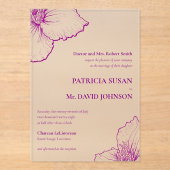 パープルクレマ描ティスフローララクラシックイン結婚ズ アクリル招待状 (正面)