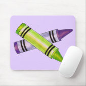 パープルクレヨンアーティストアート先生スクールマウスパッド マウスパッド (マウス)