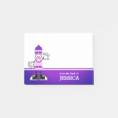 パープルクレヨンパーソナライズされた ポストイット (正面)