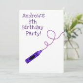 パープルクレヨン誕生日パーティー 招待状 (スタンド正面)