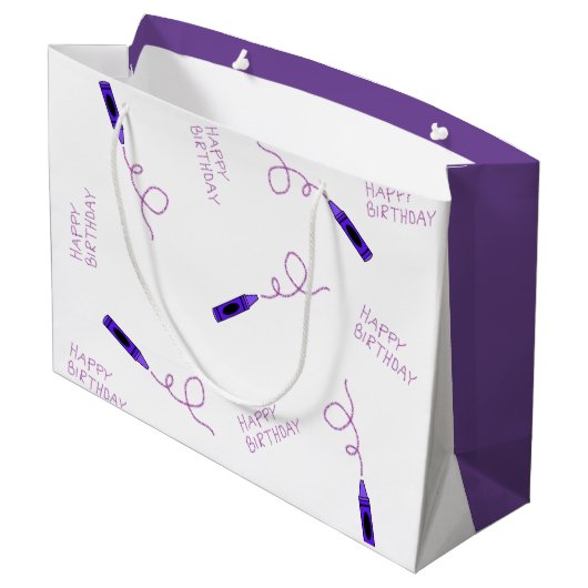 パープルクレヨン ラージペーパーバッグ (裏面アングル)