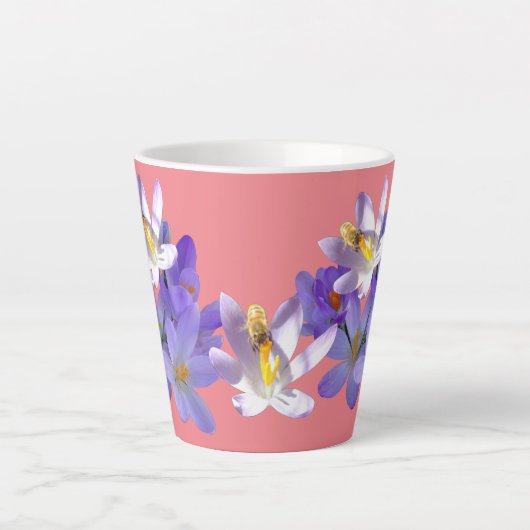 パープルクロキューズウィズビーピンクラテマグ カフェラテマグ (正面)