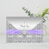 パープルクロスエレガントクリスチャンサンキューカード サンキューカード (スタンド正面)