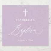 パープルクロスガールきらめくバプティスワインボトルラ スパークリングワインラベル (シングルラベル)