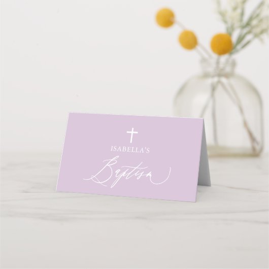 パープルクロスガールバプティスフォールディング座席表 プレイスカード (裏面)