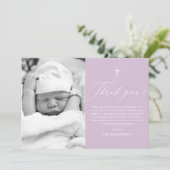 パープルクロスガール写真バプテスマサンキューカード 招待状 (スタンド正面)