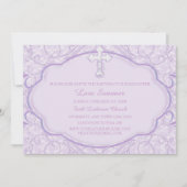 パープルクロスバプテスマ《キリスト教》洗礼式や命名式招待状 招待状 (正面)