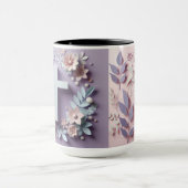 パープルクロスフローラマグアイデザイン マグカップ (中央)