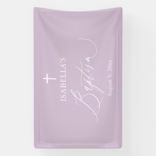 パープルクロスモダンガールバプティスバックドランドバナー 横断幕 (縦)