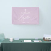 パープルクロスモダンガールバプティスバックドランドバナー 横断幕 (トレードショー)