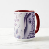 パープルクロス誕生日ギフトマグ マグカップ (正面右)