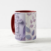 パープルクロス誕生日ギフトマグ マグカップ (正面左)