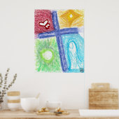 パープルクロス・オブ・ラブ ポスター (キッチン)