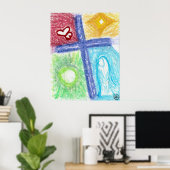 パープルクロス・オブ・ラブ ポスター (ホームオフィス)