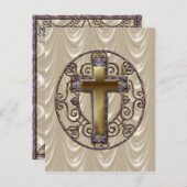 パープルクロス ラウンド ポストカード (正面/裏面)